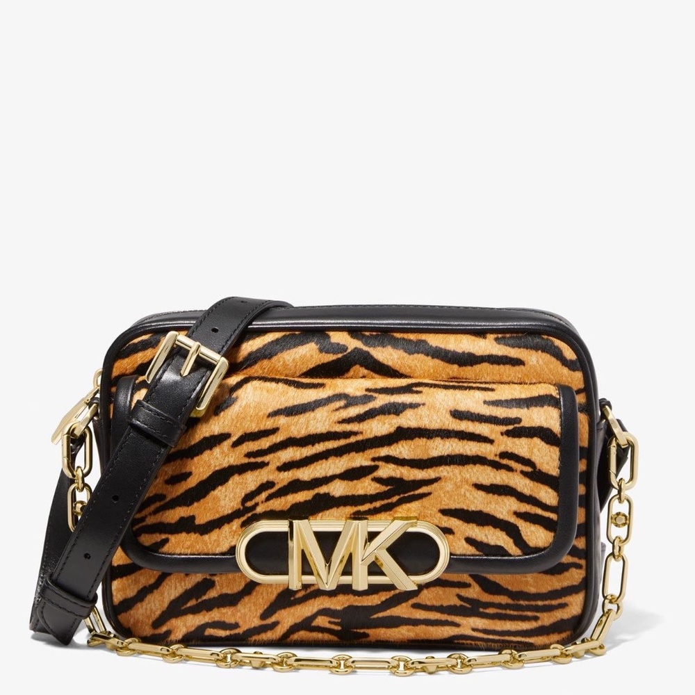 Michael Kors Parker Medium Tiger Print Calf Hair Crossbody Bag